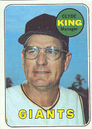 1969 Topps Baseball Cards      274     Clyde King MG
